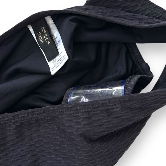 Audrey Omega Texture 2pc Shaping Tankini Black Wm Sz 4 Sewn-in-place molded cups - Picture 5 of 8